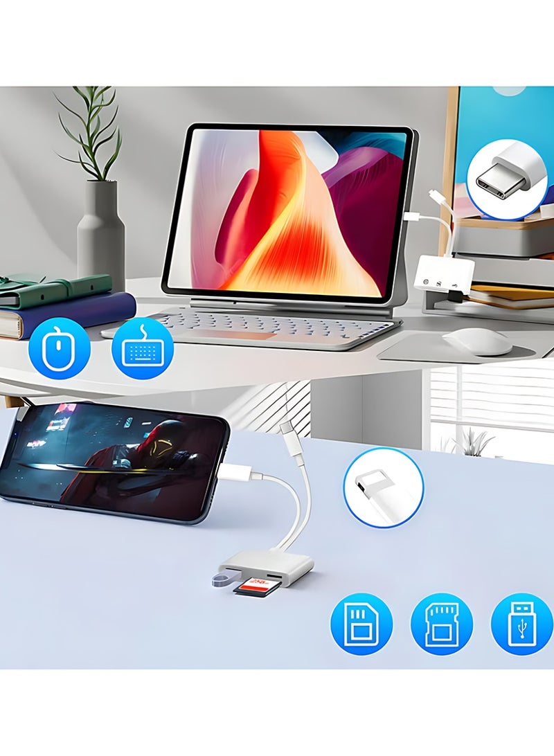 CLAVON قارئ بطاقة SD لجهاز iPhone، قارئ بطاقة USB C MicroSD 3 في 2، محول Micro SD إلى Type C مع فتحة بطاقة SD/TF، عارض بطاقة الكاميرا قارئ بطاقة SD لجهاز iPad/Huawei/iPhone 15 - Image 2